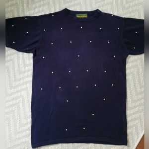 Beautiful vintage Danier oversized t-shirt with metal dots